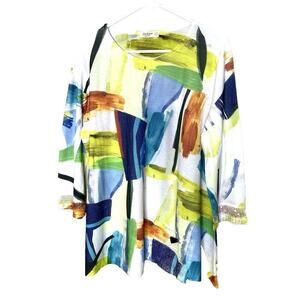 Jess & Jane L Abstract Art To Wear 3/4 Sleeve Blouse Shirt Tunic Top  Artsy USA